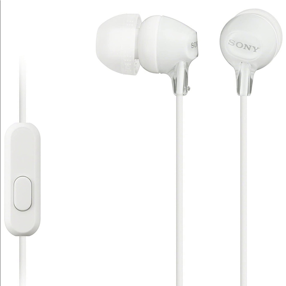 NWT Sony in-Ear Earbud Headphones with Mic, White